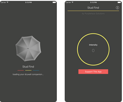 Stud finder app for iOS