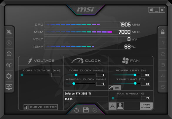 msi card use msi afterburner or evga precision x